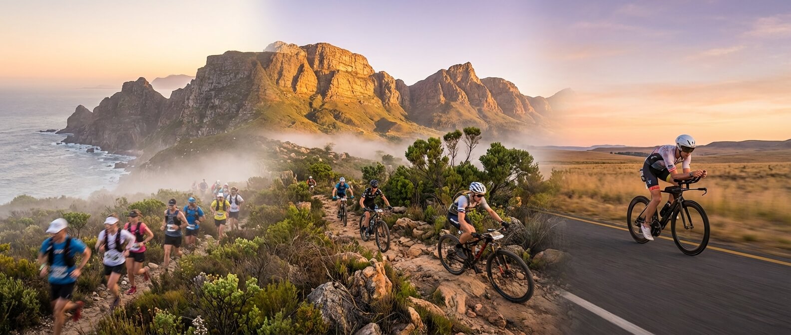 Cyclists on a scenic route